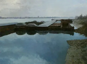 Painting Oil_Barges on the Mississippi_40x30